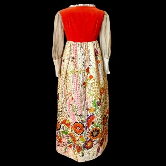 Vintage Wench Dress Renaissance Cosplay Velvet Bodice Quilted Skirt Prairie Maxi - Picture 4 of 11